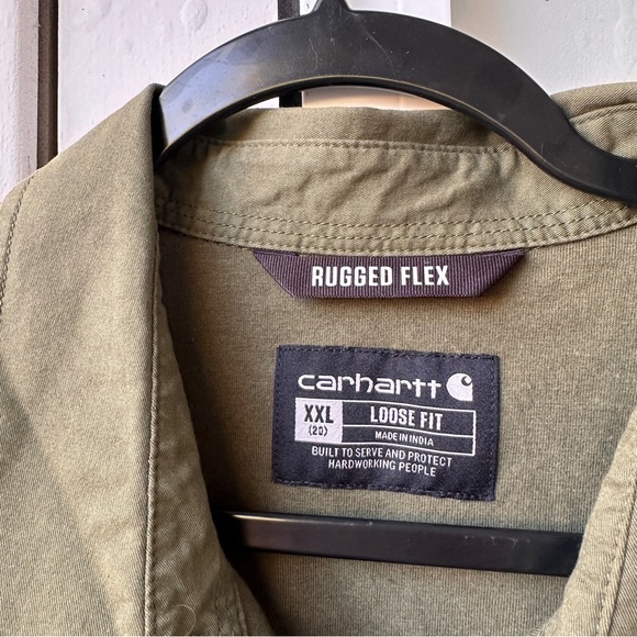 Women Carhartt Loose Fit Midweight Twill Long-Sleeve Jersey-Lined Shirt … - Picture 7 of 10